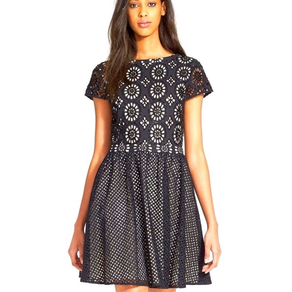 Alice + Olivia Black Lace Prom Dress
